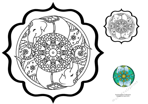 Colour Therapy Mandala Topper - Elephant