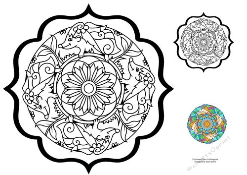 Colour Therapy Mandala Topper - Hedgehog