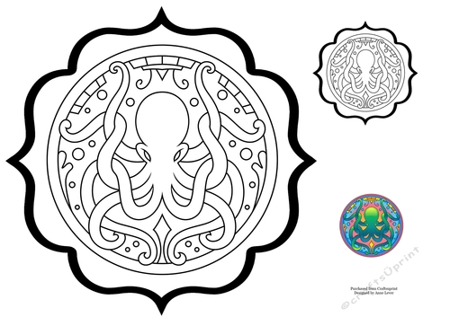 Colour Therapy Mandala Topper - Octopus