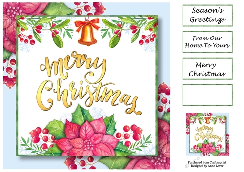 Merry Poinsettia Christmas 8x8