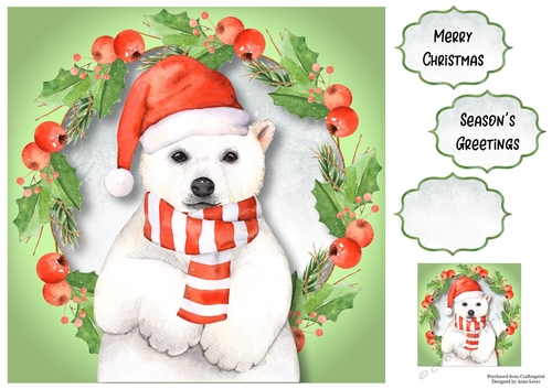 Polar Bear Christmas Wishes 8x8