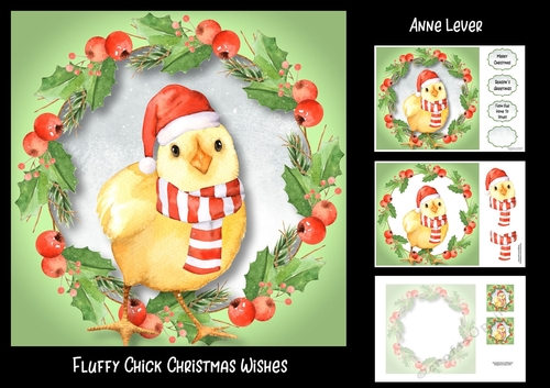 Fluffy Chick Christmas Wishes