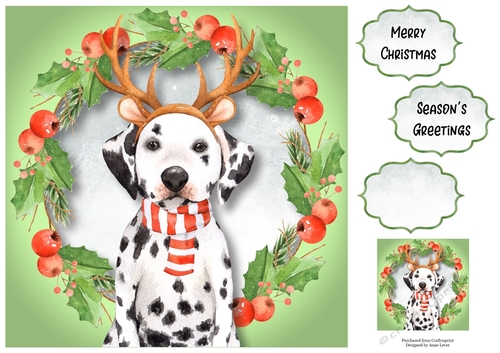 Dalmation Christmas Wishes 8x8