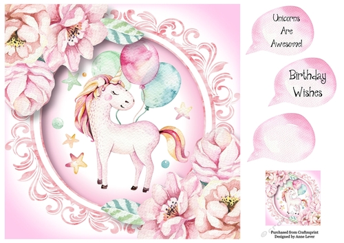 Unicorn Birthday 8x8