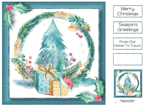 Beautiful Teal Christmas 8x8