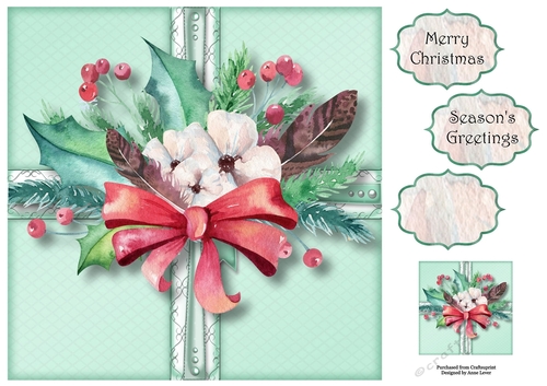 Floral Boho Christmas Present 1 8x8