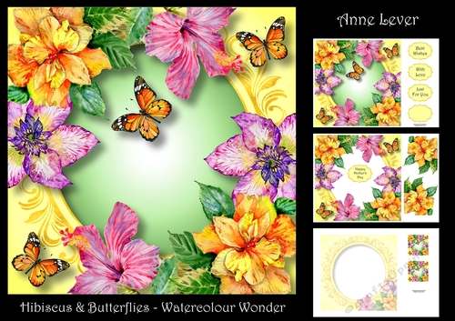 Hibiscus & Butterflies - Watercolour Wonder