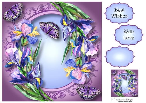 Iris & Butterflies - Watercolour Wonder 8x8