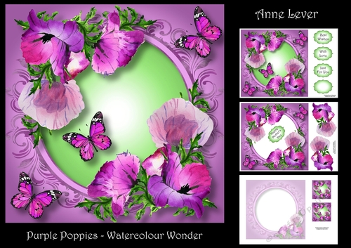 Purple Poppies - Watercolour Wonder