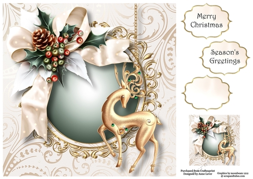 White Christmas - Golden Reindeer 8x8