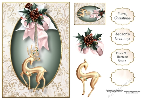 The Golden Christmas Reindeer A5