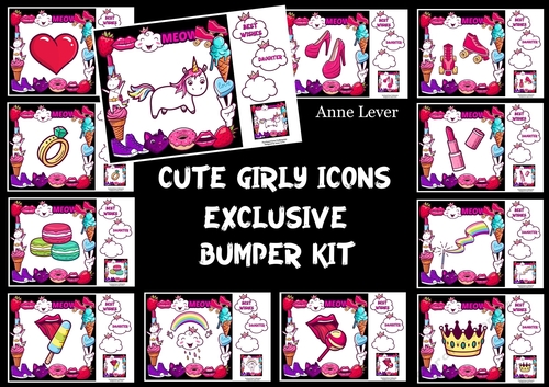 Cute Girly Icons Exclusive Bumper Kit