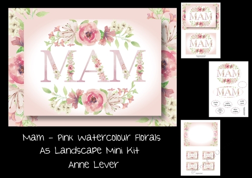 Mam - Pink Watercolour Florals