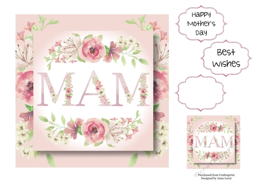 Mam - Square Pink Florals 7x7