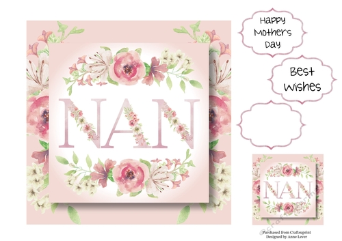 Nan - Square Pink Florals 7x7