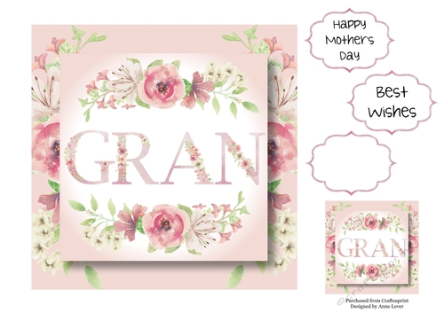 Gran - Square Pink Florals 7x7
