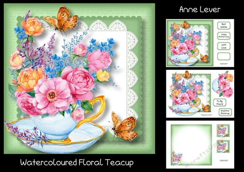 Watercoloured Floral Teacup