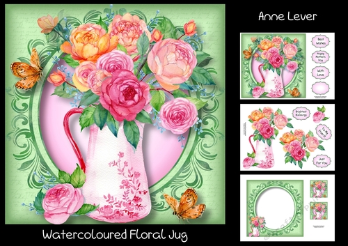 Watercoloured Floral Jug