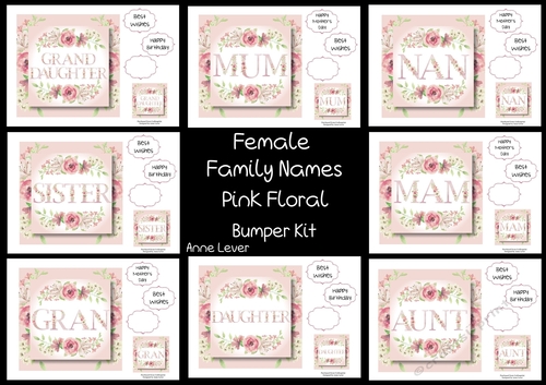 Female Family Names Pink Floral Bumper Kit
