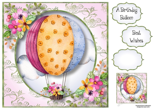 Birthday Balloon 8x8