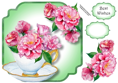 Pink Roses - Teacup & Saucer