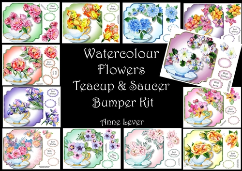 Watercolour Flowers Teacup & Saucer Bumper Kit