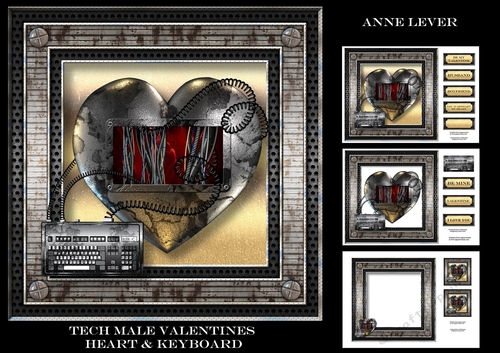 Tech Male Valentine - Heart & Keyboard
