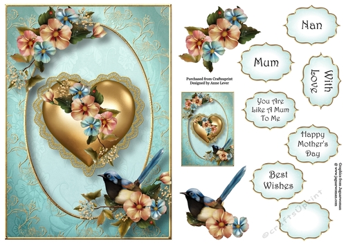 Gorgeous Golden Heart & Florals A5