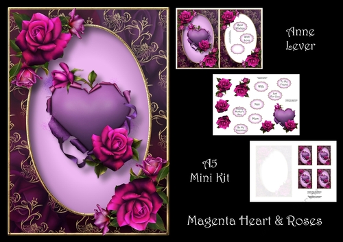 Magenta Heart & Roses