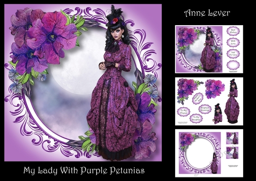 My Lady With Purple Petunias