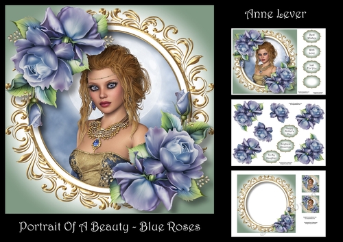 Portrait Of A Beauty - Blue Roses