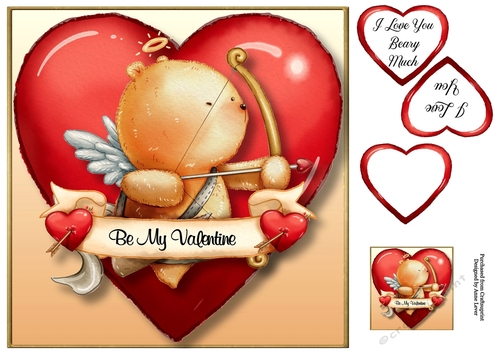 Cupid Bear Be My Valentine 8x8