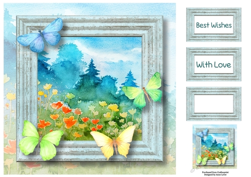 Spring Landscape Floral & Flutters 1 8x8