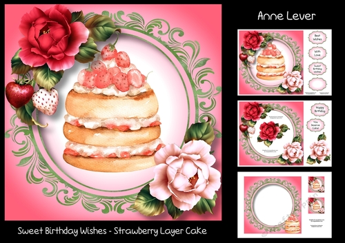 Sweet Birthday Wishes - Strawberry Layer Cake