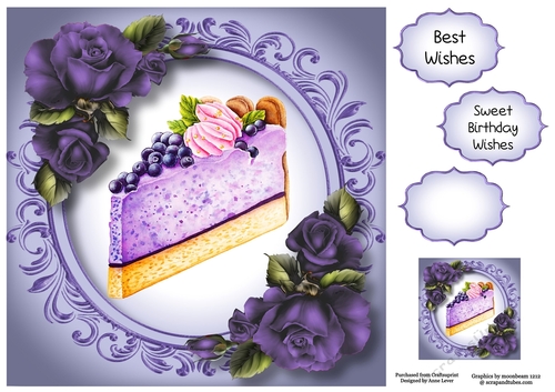 Sweet Birthday Wishes - Blueberry Cheesecake 8x8