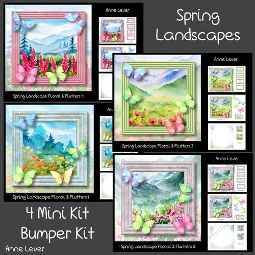 Spring Landscapes & Flutters - 4 Mini Kit Bumper Kit