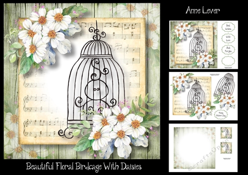 Beautiful Floral Birdcage With Daisies