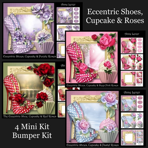 Eccentric Shoes, Cupcake & Roses Bumper Kit