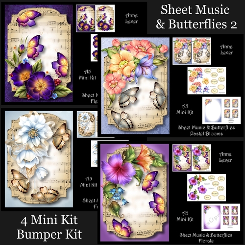 Sheet Music & Butterflies 2 Bumper Kit