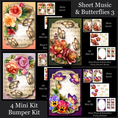 Sheet Music & Butterflies 3 Bumper Kit