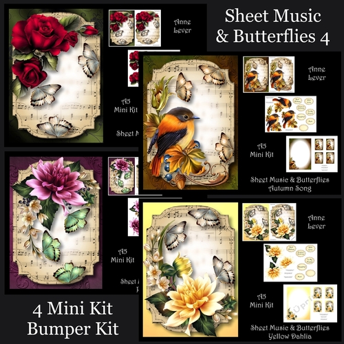 Sheet Music & Butterflies 4 Bumper Kit
