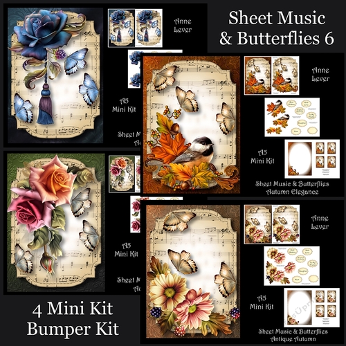 Sheet Music & Butterflies 6 Bumper Kit