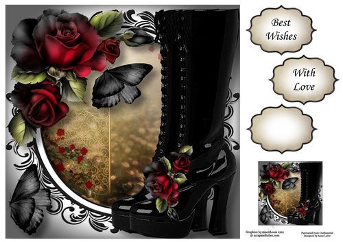 Black Boots & Blended Roses 8x8
