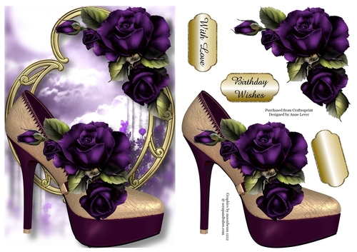Stunning Shoes - The Paris Collection - Purple Roses