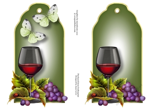 2 A5 Tag Shaped Toppers - Red Wine
