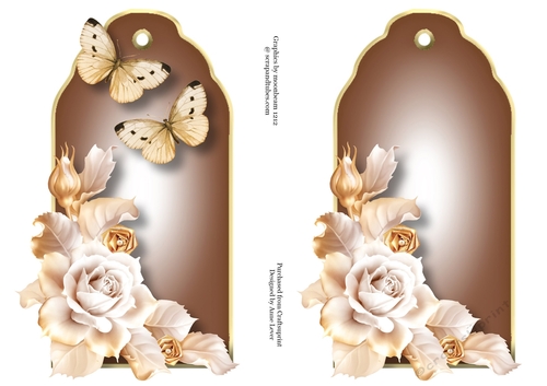 2 A5 Tag Shaped Toppers - Rose Gold