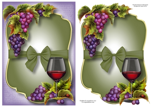 Gold edged Mat & Bow - Red Wine