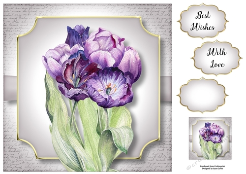 Pretty Purple Tulips 8x8