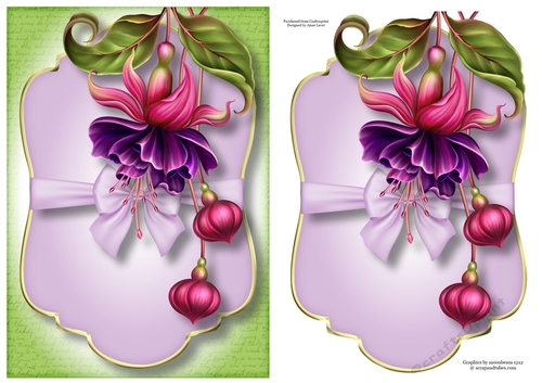 Gold Edged Mat & Bow - Fuschia