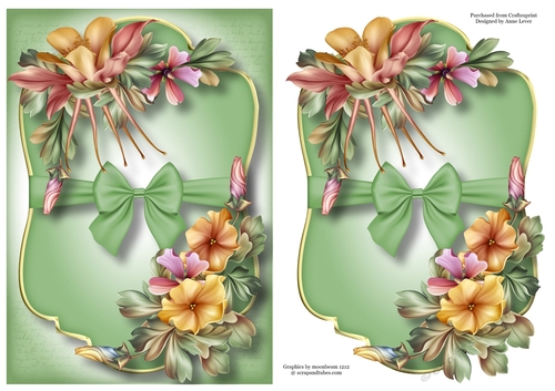 Gold Edged Mat & Bow - Fleur De La Foret